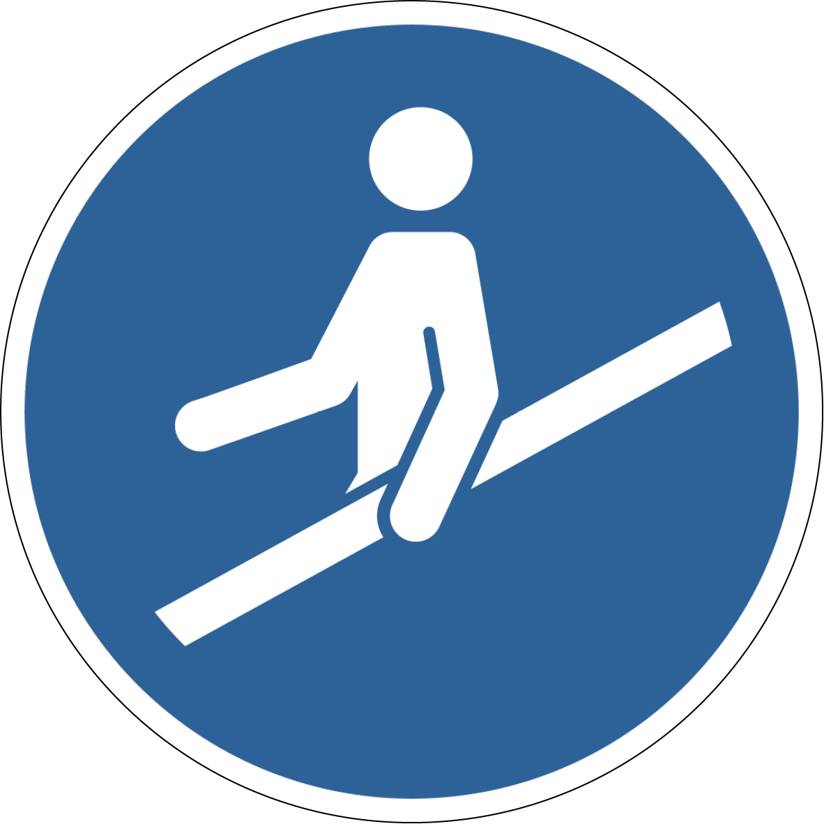 Gebotszeichen Aufkleber M012 Handlauf benutzen