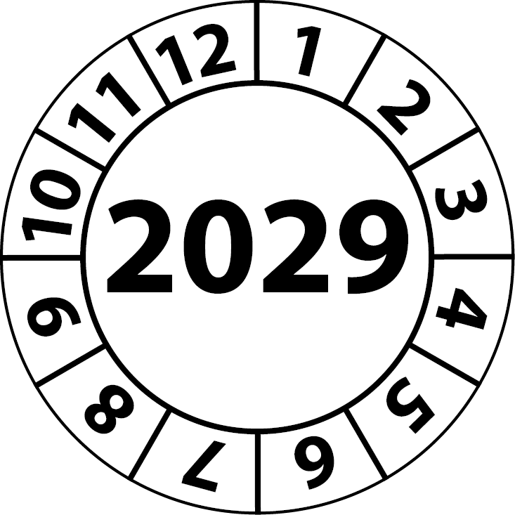 Jahresprüfplaketten 2029