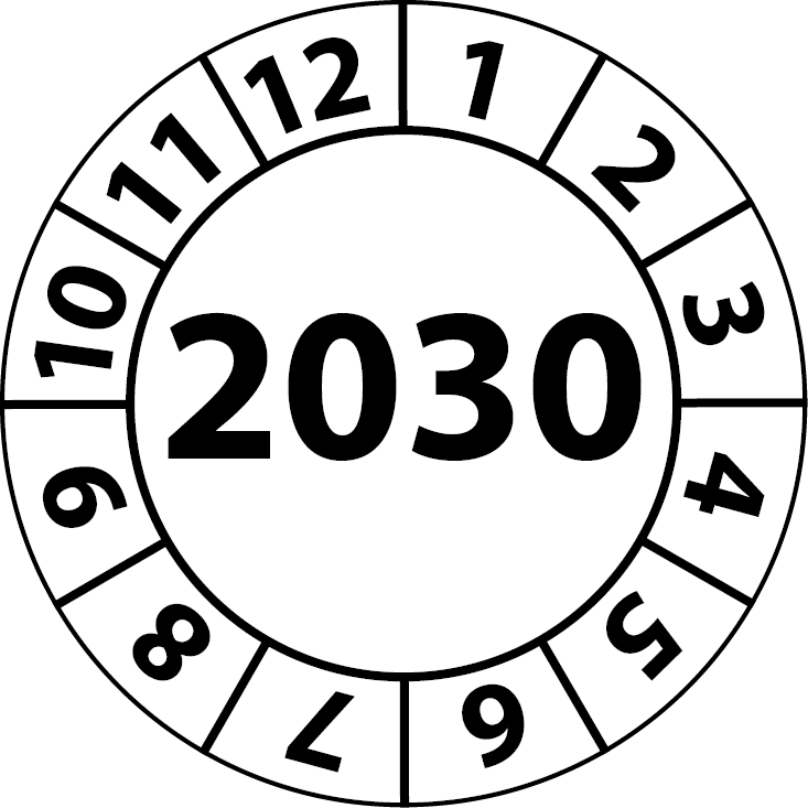 Jahresprüfplaketten 2030