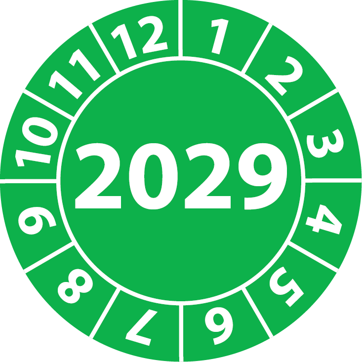 Jahrespruefplakette 2029 grün