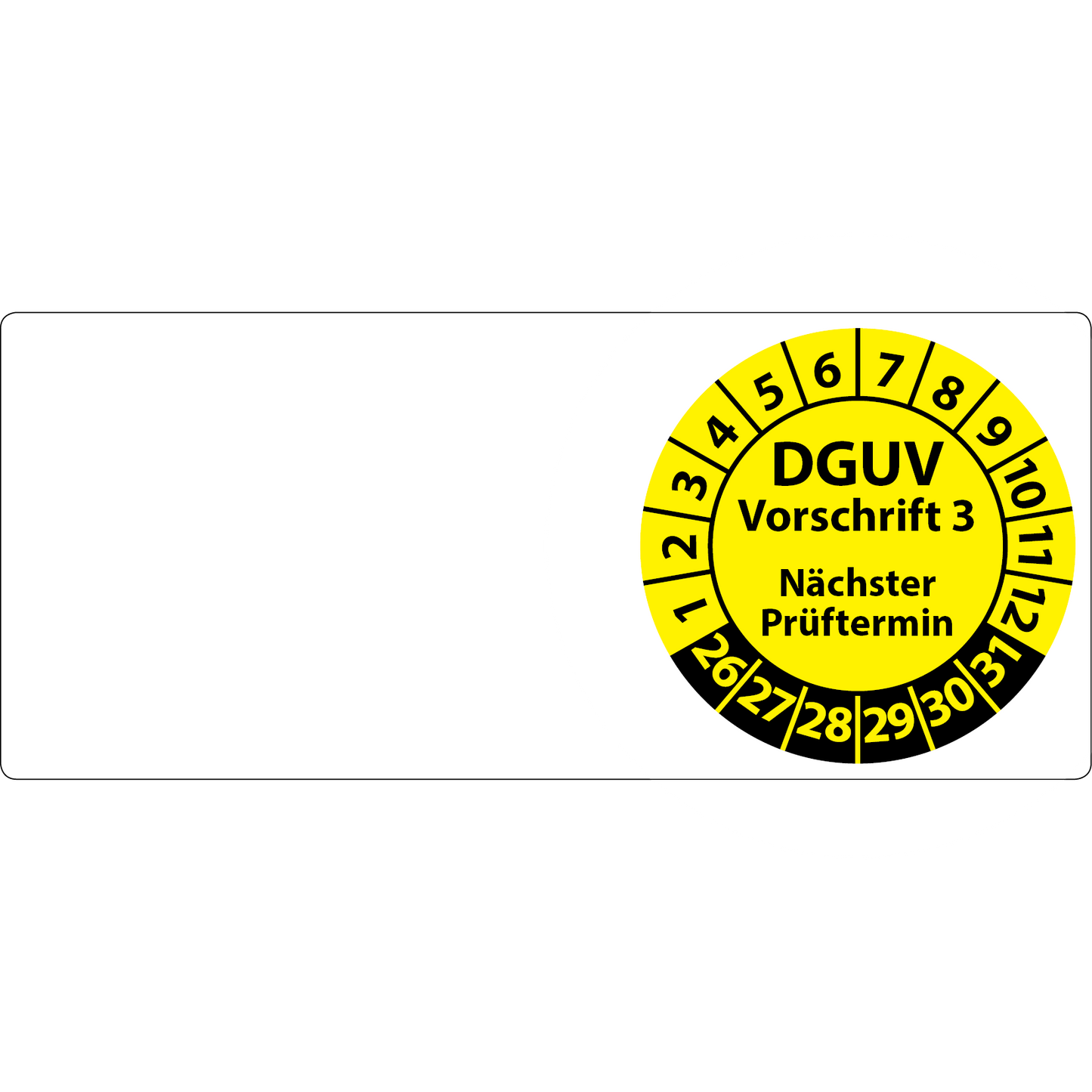 Kabelprüfplakette DGUV Vorschrift 3 Kabelplakette DGUV-V3