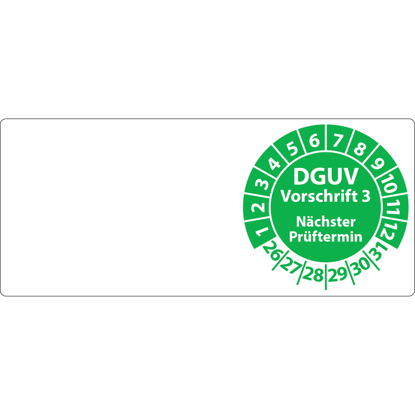 Kabelprüfplaketten DGUV Vorschrift 3 Nächster Prüftermin 70 x 30 mm