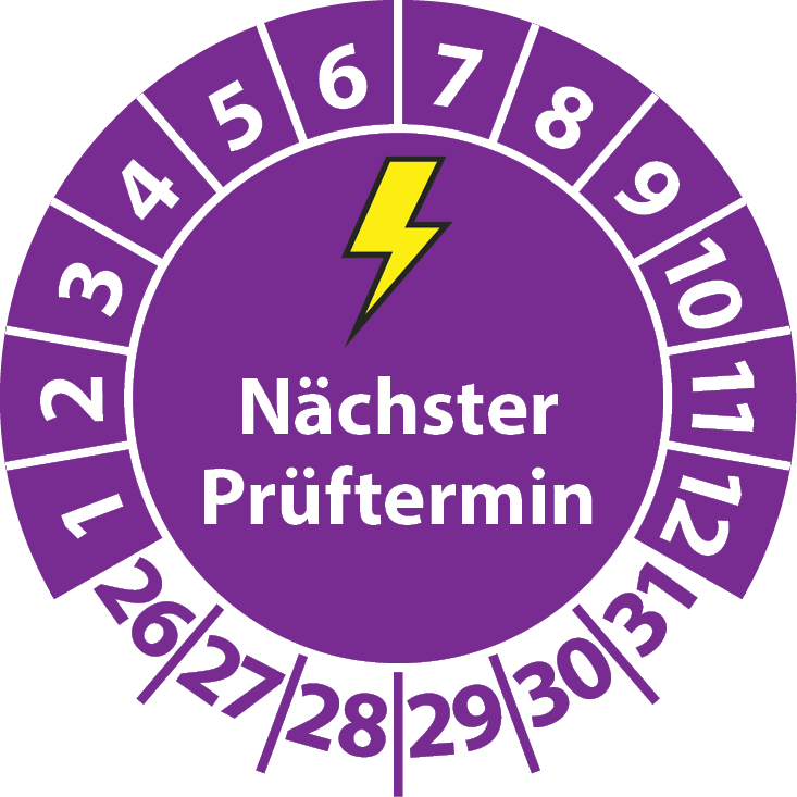 Prüfplaketten Elektro Nächster Prüftermin