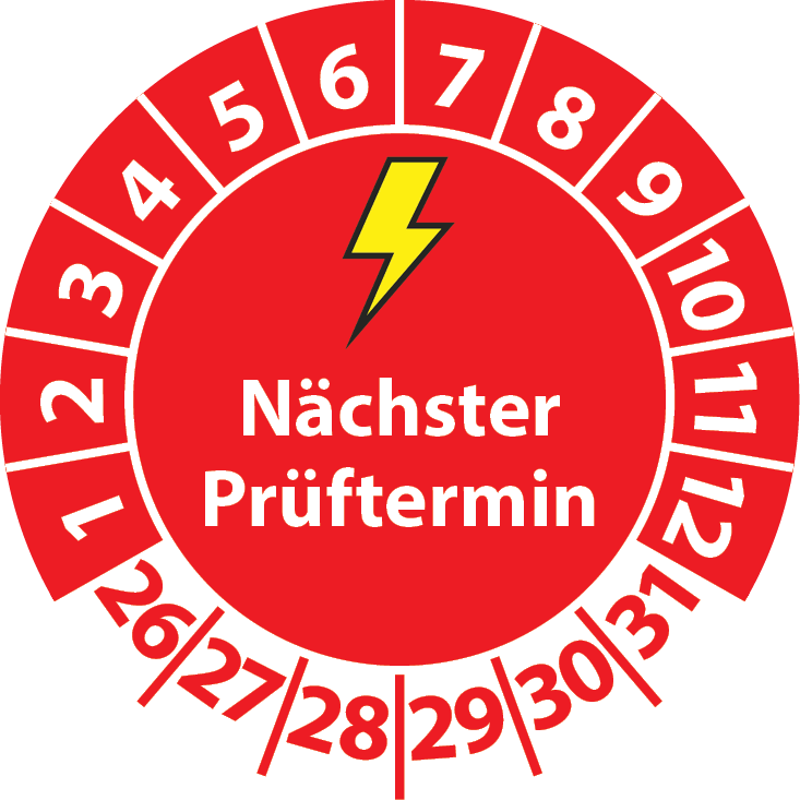 Prüfplaketten Elektro Nächster Prüftermin