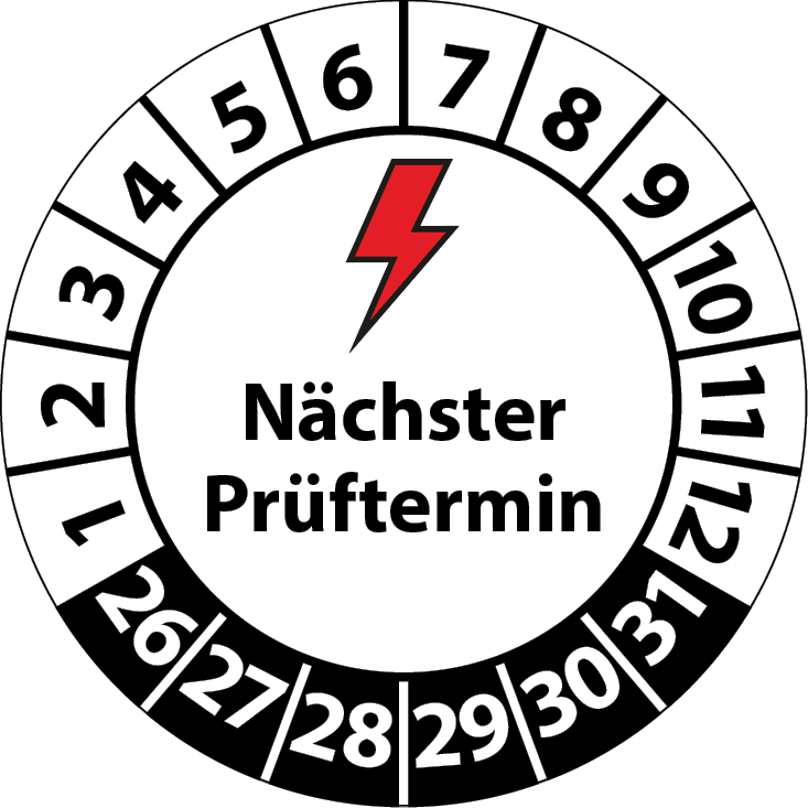 Prüfplaketten Elektro Nächster Prüftermin