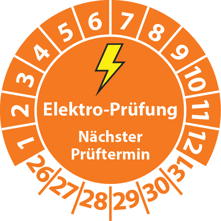 Prüfplaketten Elektro-Prüfung Nächster Prüftermin