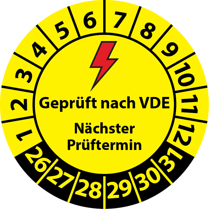 Prüfplakette Geprüft nach VDE - VDE-Aufkleber