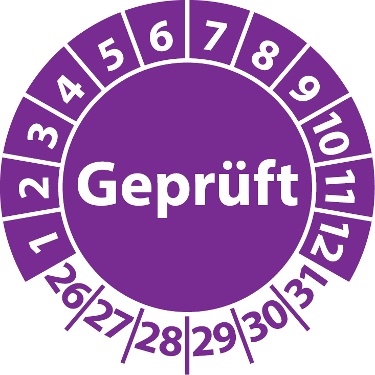 Prüfplaketten Geprüft