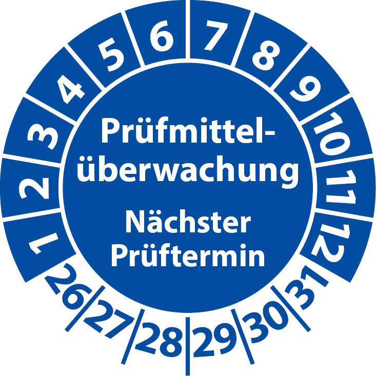 Prüfplaketten Prüfmittelüberwachung