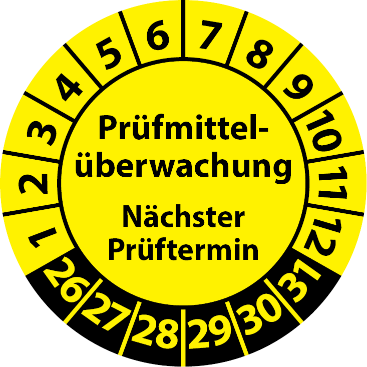 Prüfplaketten Prüfmittelüberwachung