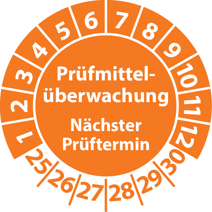 Prüfplaketten Prüfmittelüberwachung
