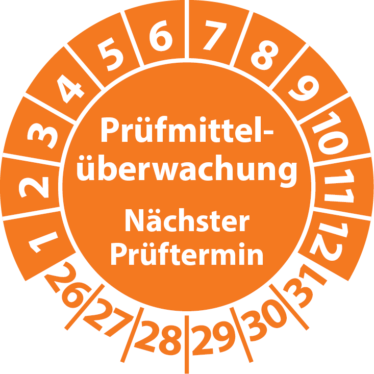 Prüfplaketten Prüfmittelüberwachung