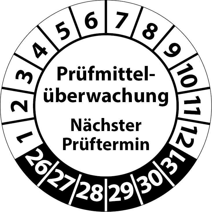 Prüfplaketten Prüfmittelüberwachung