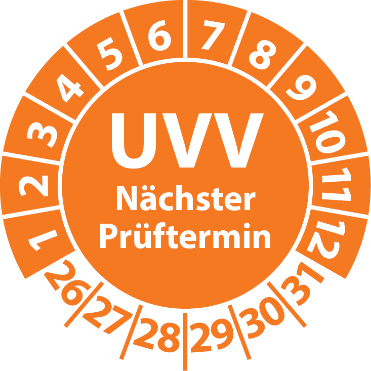 Prüfplaketten UVV Nächster Prüftermin - UVV-Plaketten