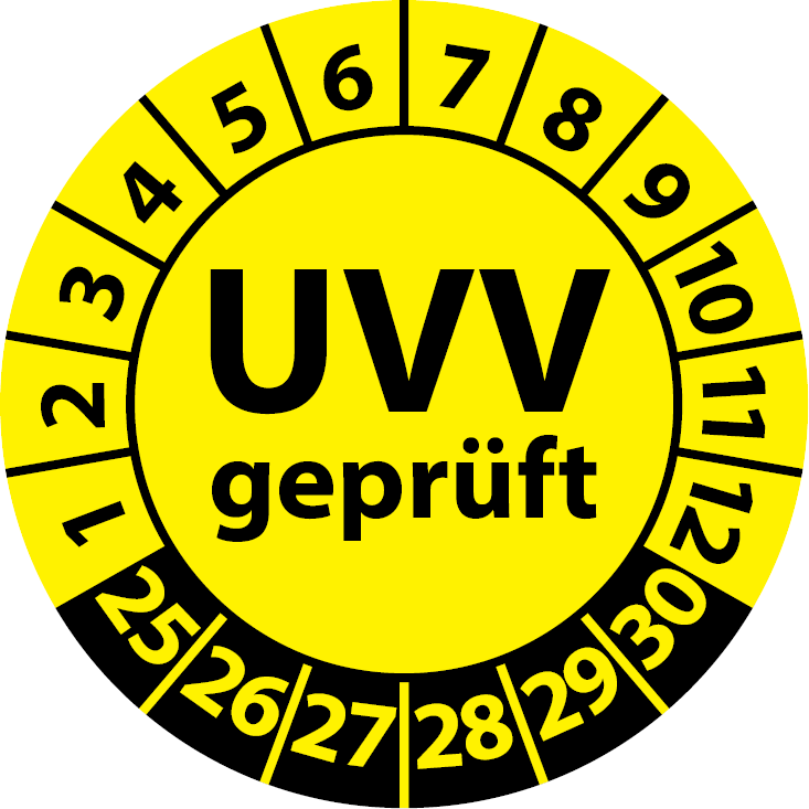 Prüfplaketten UVV Geprüft