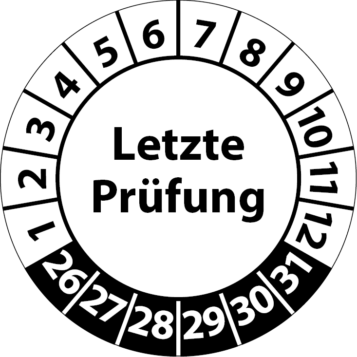 Prüfplaketten Letzte Prüfung