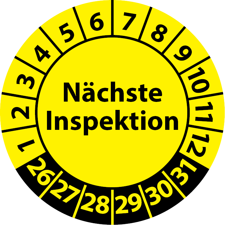 Prüfplaketten Nächste Inspektion