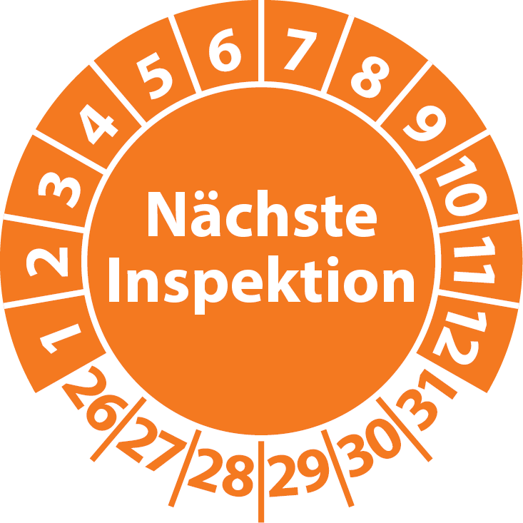 Prüfplaketten Nächste Inspektion