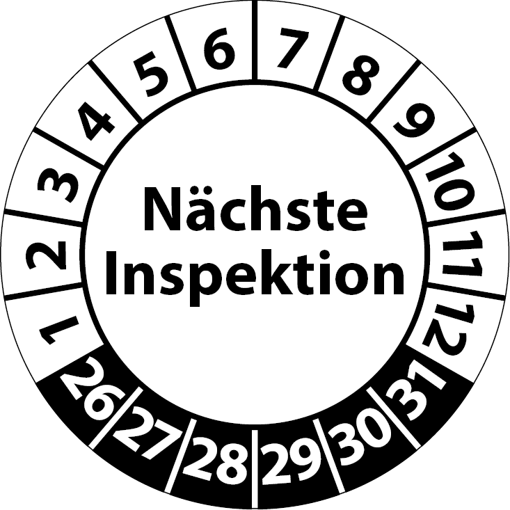 Prüfplaketten Nächste Inspektion