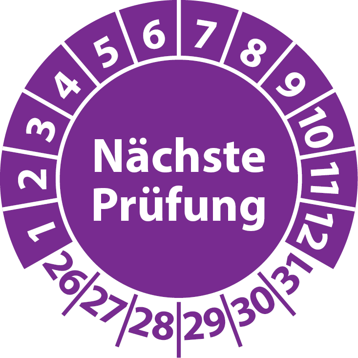 Prüfplaketten Nächste Prüfung