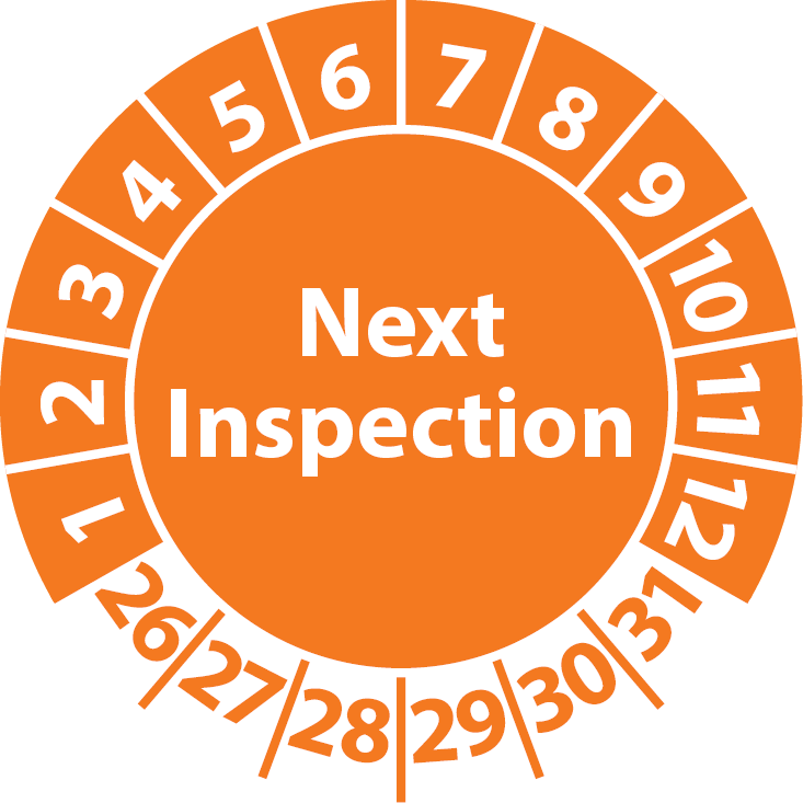 Prüfplaketten Next Inspection / Inspection-Sticker english