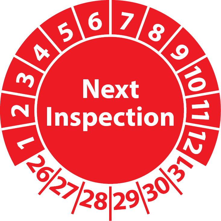 Prüfplaketten Next Inspection / Inspection-Sticker english
