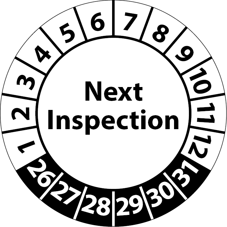 Prüfplaketten Next Inspection / Inspection-Sticker english