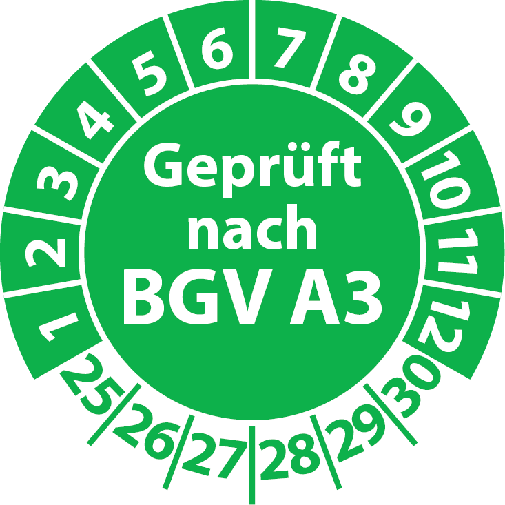 Prüfplakette BGV A3 Aufkleber