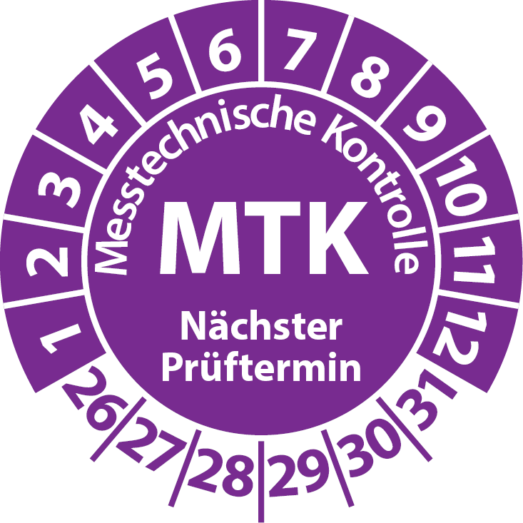 Prüfplaketten MTK