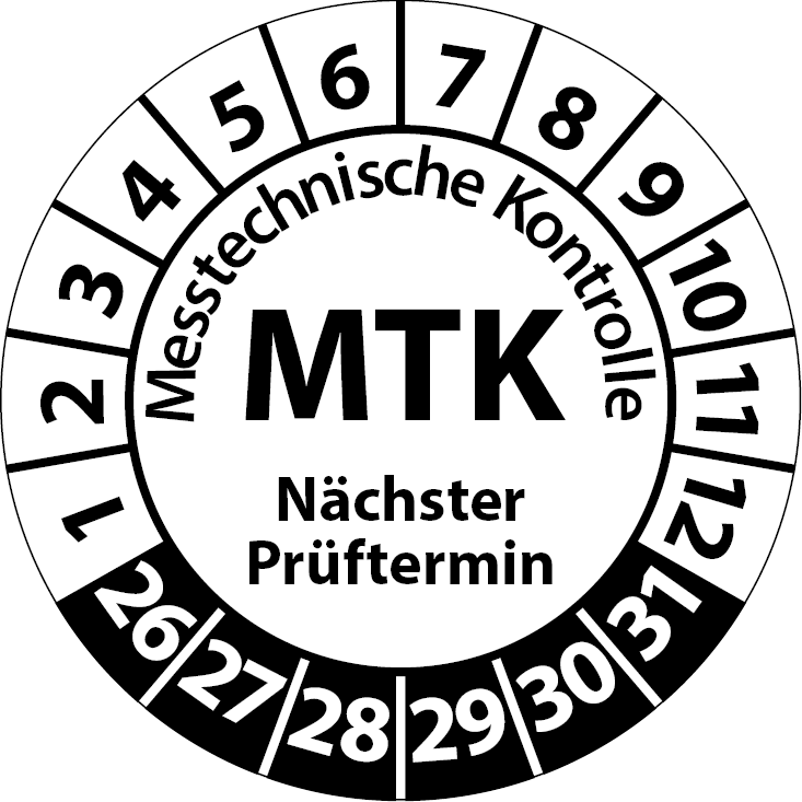 Prüfplaketten MTK