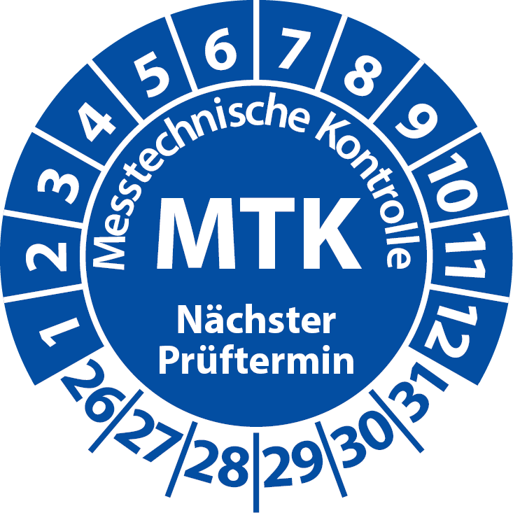 Prüfplaketten MTK