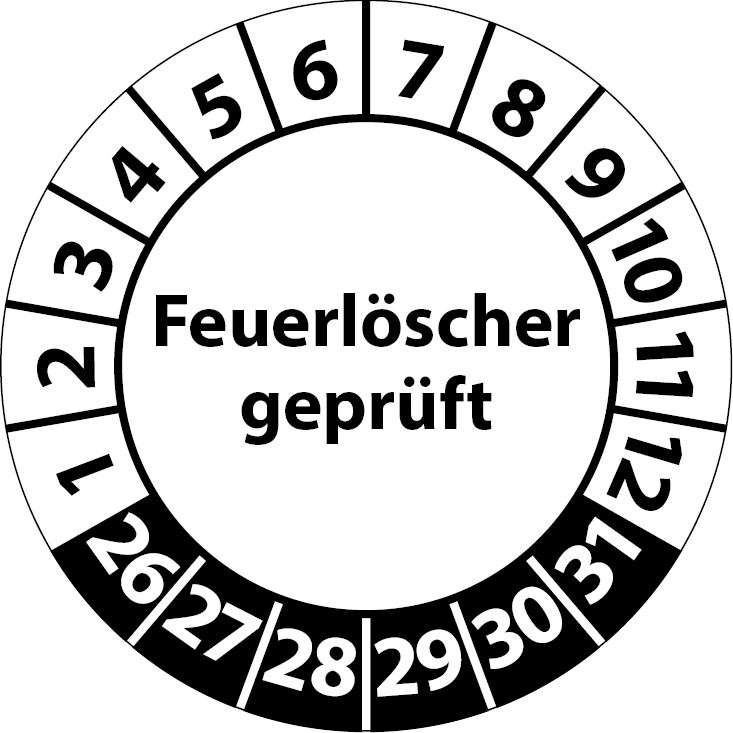 Prüfplaketten Feuerlöscher geprüft