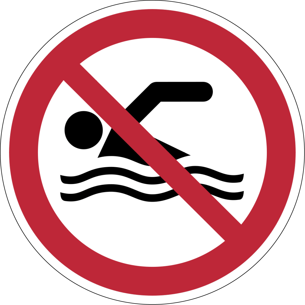 Verbotszeichen Aufkleber P049 Schwimmen verboten