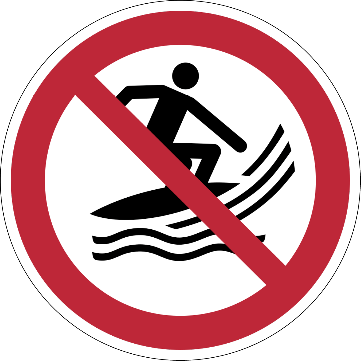 Verbotszeichen Aufkleber P059 Surfen verboten