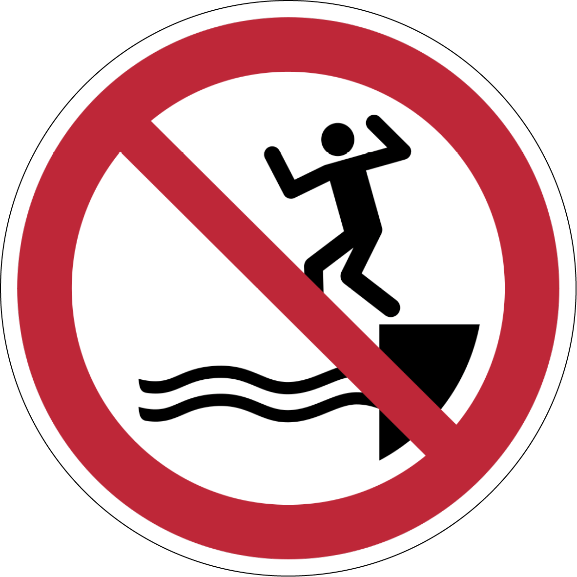 Verbotszeichen Aufkleber P061 In das Wasser springen verboten