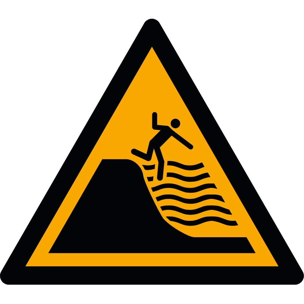 Warnzeichen W066 Warnung vor steil abfallendem Strand