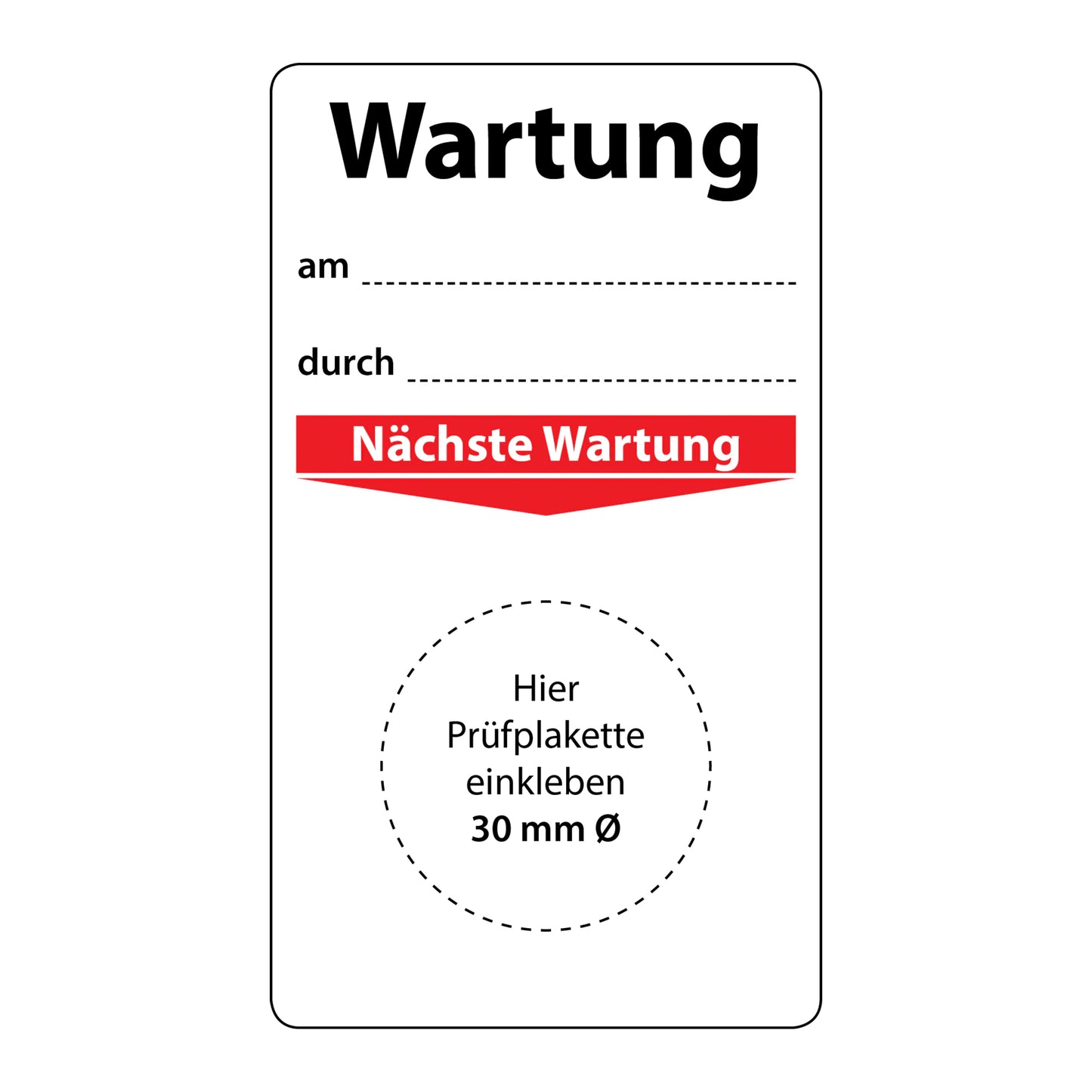 Grundplakette Wartung