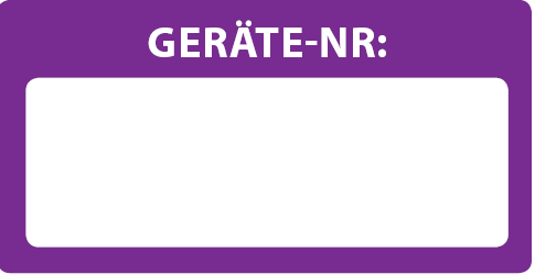 Geräte-Nr: Aufkleber rechteckig 40 x 20 mm