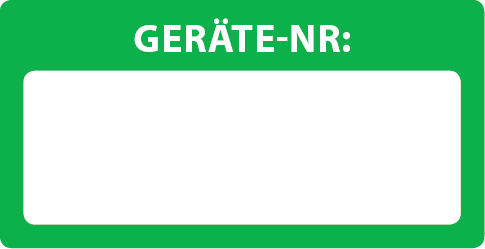 Geräte-Nr: Aufkleber rechteckig 40 x 20 mm