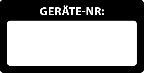 Geräte-Nr: Aufkleber rechteckig 40 x 20 mm