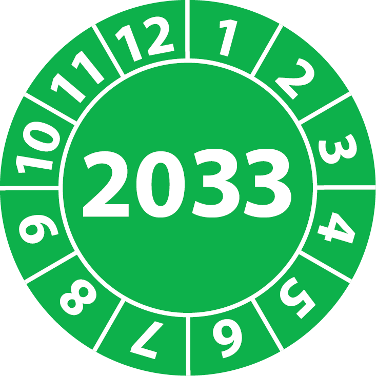 Jahresprüfplaketten 2033
