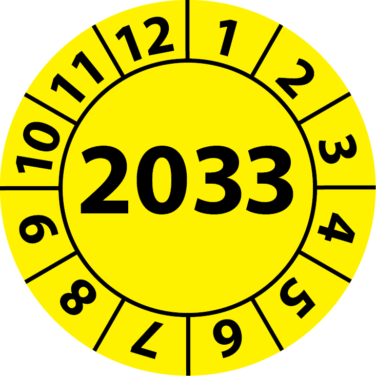 Jahresprüfplaketten 2033