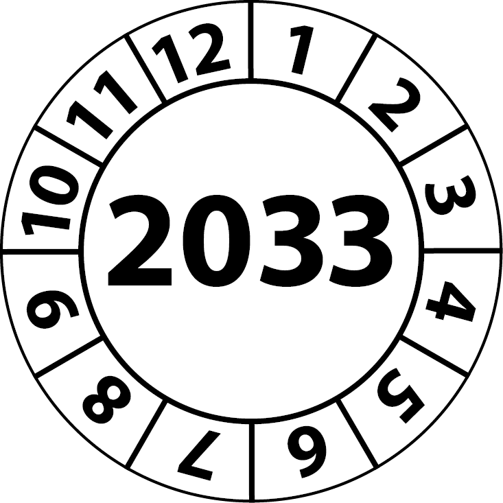 Jahresprüfplaketten 2033
