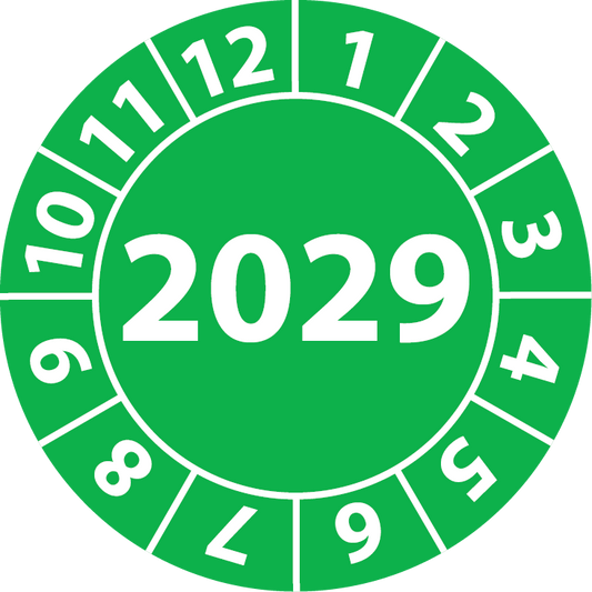 Jahrespruefplakette 2029 grün