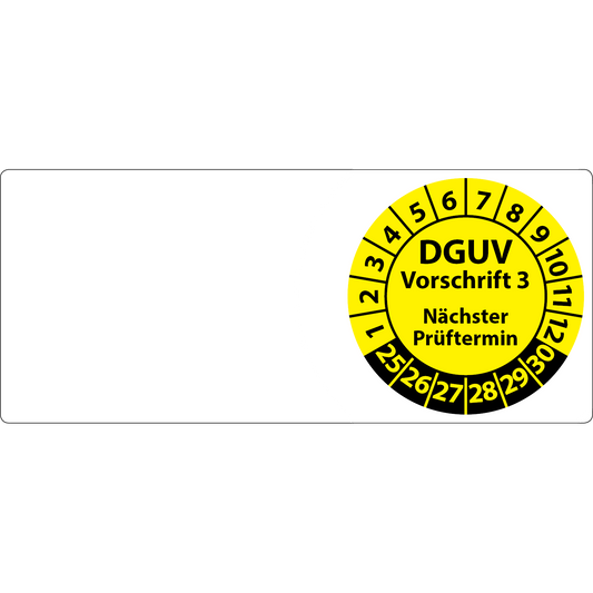 Kabelprüfplakette DGUV Vorschrift 3 Kabelplakette DGUV-V3