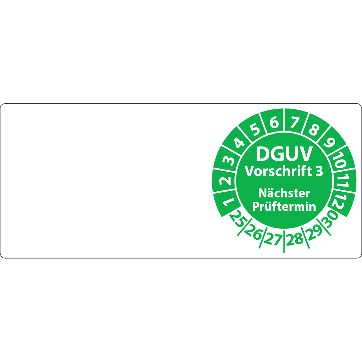 Kabelprüfplaketten DGUV Vorschrift 3 Nächster Prüftermin 70 x 30 mm