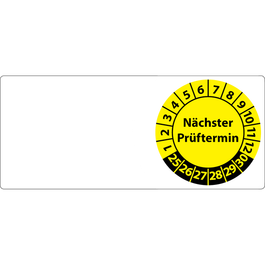 Kabelprüfplakette Nächster Prüftermin Kabelplakette