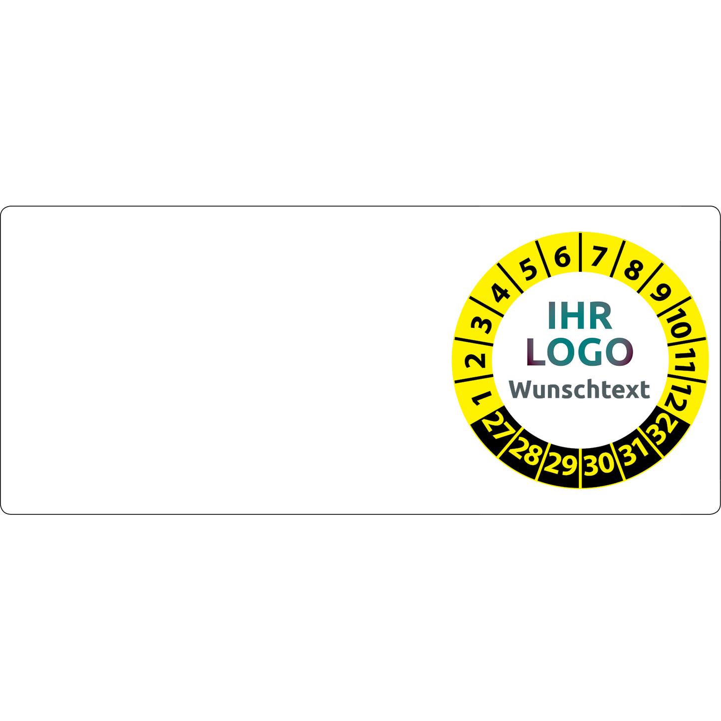 Kabelprüfplaketten mit Logo & Wunschtext 70 x 30 mm - Kabelplaketten mit Firmenlogo selbst gestalten
