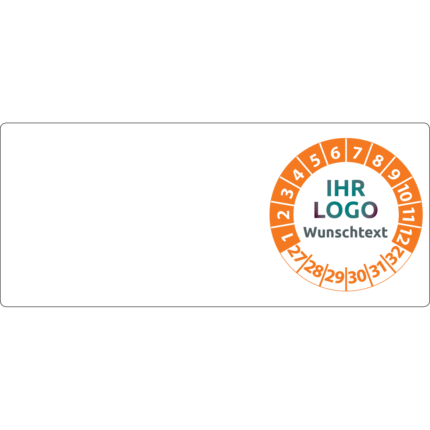 Kabelprüfplaketten mit Logo & Wunschtext 70 x 30 mm - Kabelplaketten mit Firmenlogo selbst gestalten