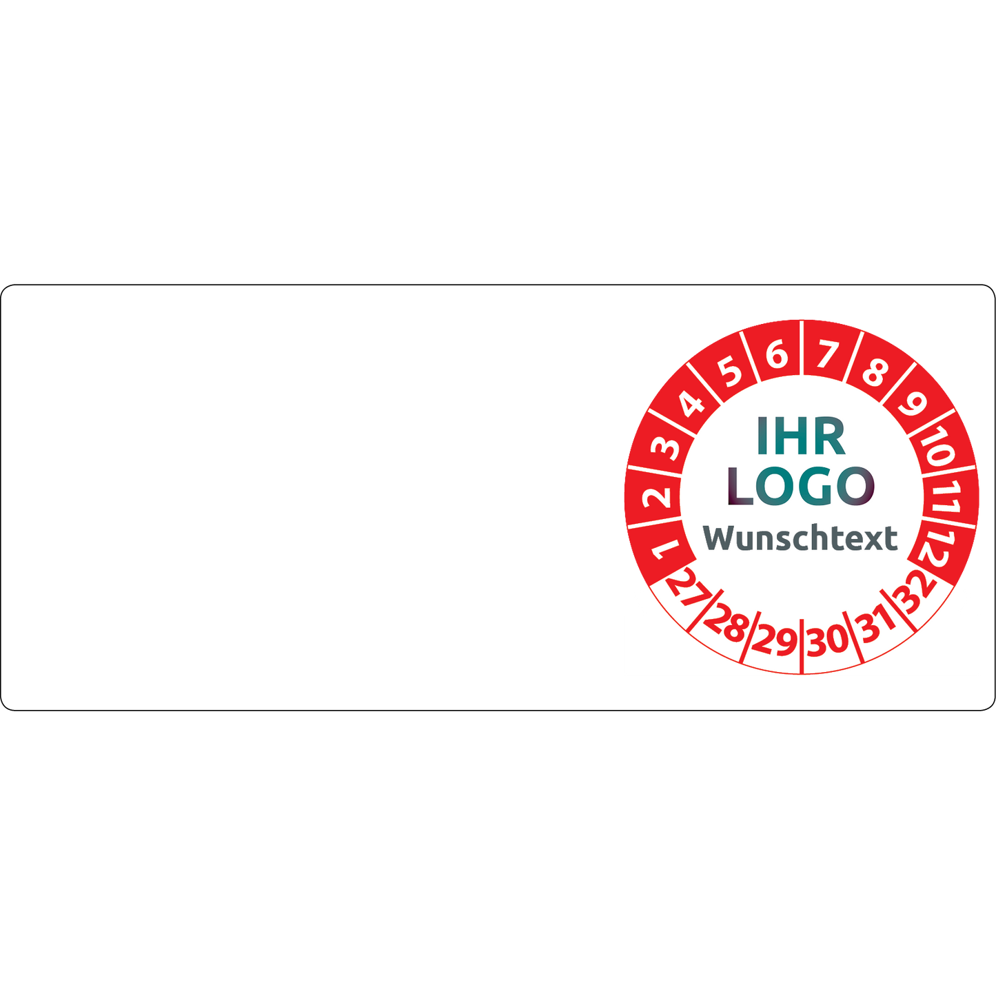 Kabelprüfplaketten mit Logo & Wunschtext 70 x 30 mm - Kabelplaketten mit Firmenlogo selbst gestalten